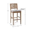 Carmel - Upholstered Barstool With Cracked Ice Pattern - Light Gray - Image 3