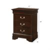 Louis Phillipe - 3 Drawer Nightstand - Cappuccino - Image 5