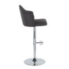 Ahoy - Contemporary Adjustable Barstool With Swivel With Rounded T Footrest (Set of 2) - Chrome / Charcoal - Image 3