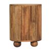 Soba - Ball 3 Drawer Bedside Table - Light Brown - Image 6