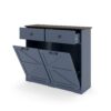 Double Tilt Out Trash Cabinet For 20 Gallon Trash Cans, Barn Door Laundry Sorter Cabinet - Antique Navy Blue - Image 16