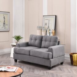 Cozy Transitional Loveseat - Gray
