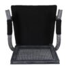 French Country Style Dining Chair With Cane Backrest And Polyester Upholstery - Black - Image 10