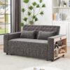 Pull Out Sofa Bed Convertible Couch Loveseat Sofa Modern Sleeper Sofa With Adjustable Backrest For Living Room - Gray - Image 13
