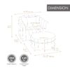 Oversized Swivel Barrel Accent Chair And Ottoman Set With Storage - Navy - Image 2