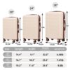 Set 3 Pieces 20" / 24" / 28" Abs Spinner Wheel Luggage, Matching Color, With Combination Lock - Beige - Image 3