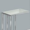 C-Shaped Accent Table Tempered Glass For Living Room - Chrome - Image 3