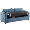 Corduroy Sleeper Sofa Loveseat Sofa With Full Size Mattress, 2 USB Ports, 2 Cup Holders, 2 Side Pockets And A Phone Holder For Living Room - Navy Blue - Image 12