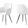 Dining Chair, Side, Upholstered For Dining Room, Contemporary & Modern (Set of 2) - White - Image 14