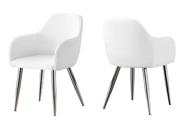 Dining Chair, Side, Upholstered For Dining Room, Contemporary & Modern (Set of 2) - White