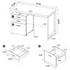 Reversible 3 Drawer Office Computer Desk With Metal Frame - White - Image 3