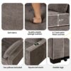Upholstered Sleeper Bed Sofa With Dual USB Charging, Adjustable Backrest - Brown Gray - Image 8