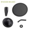10" Round Rain Shower Head System With Waterfall Tub Spout, Wall Mounted, Stainless Steel - Matte Black - Image 7