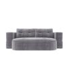 2 In 1 Foldable Sofa Plush Corduroy Sofa Convertible Floor Sofa Bed Deep Seating With Multi Functional Blanket Suitable For Living Rooms - Light Gray - Image 11