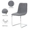 Modern Simple Light Luxury Dining Chair (Set of 4) - Dark Gray - Image 6