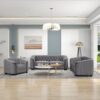 3 Piece Sofa Sets With Legs, Upholstered Couches - Gray - Image 10
