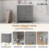 30" Bathroom Vanity With Soft Close Storage - Gray - Image 6