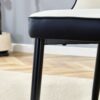 Modern 2 Tone Dining Chairs With Gold Decorated Legs Metal Legs, (Set of 4) - White / Black - Image 10
