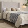 Hayden - Queen Bed Upholstered Wingback With Tall 54" Headboard - Ivory - Image 4
