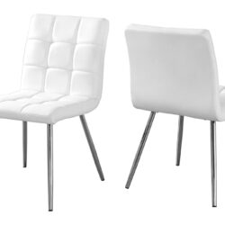 Dining Chair, Side, Upholstered For Dining Room, Comfortable Seating (Set of 2) - White