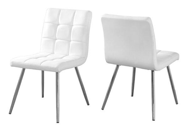 Dining Chair, Side, Upholstered For Dining Room, Comfortable Seating (Set of 2) - White