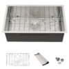Undermount Kitchen Sink With Deep Single Bowl And Superior Drainage - Brushed Nickel - Image 5