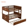 Full Over Full Bunk Bed With Twin Size Trundle - Walnut - Image 9