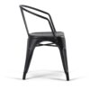 Larkin - Metal Dining Arm Chair (Set of 2) - Distressed Black / Silver - Image 3