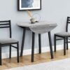 3 Piece Dining Table Set, Small, Drop Leaf, Contemporary & Modern - Gray - Image 13