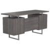 2 Drawer Computer Desk High Gloss - Gray - Image 6
