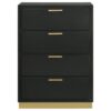 4 Drawer Bedroom Chest With Furniture - Black / Gold - Image 4
