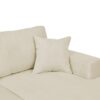 3 Piece Corduroy Double Chaise Sectional Sofa - Cream - Image 7