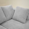 Modular U Shaped Sectional Sofa, 4 Seater Chaise Lounge With Reversible Design Striped - Gray - Image 12