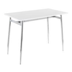 Marcel - Contemporary Counter Table - Chrome / White