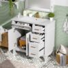 Bathroom Vanity With Sink, Soft Close Doors, And Storage Drawers, 36" - White - Image 7