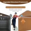 Heavy Duty Storage Shed, Windows, Lockable Door & Ventilation - Brown - Image 8