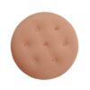 Yolanda - Round Upholstered Accent Ottoman - Peach Orange / Gold - Image 3