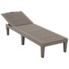 2 Piece Outdoor Chaise Lounges With Adjustable Backrest In Light Polypropylene Resin - Light Brown - Image 13