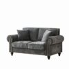 2 Seater Sofa With Rolled Arms, Tufted Upholstered Couch - Gray - Image 6