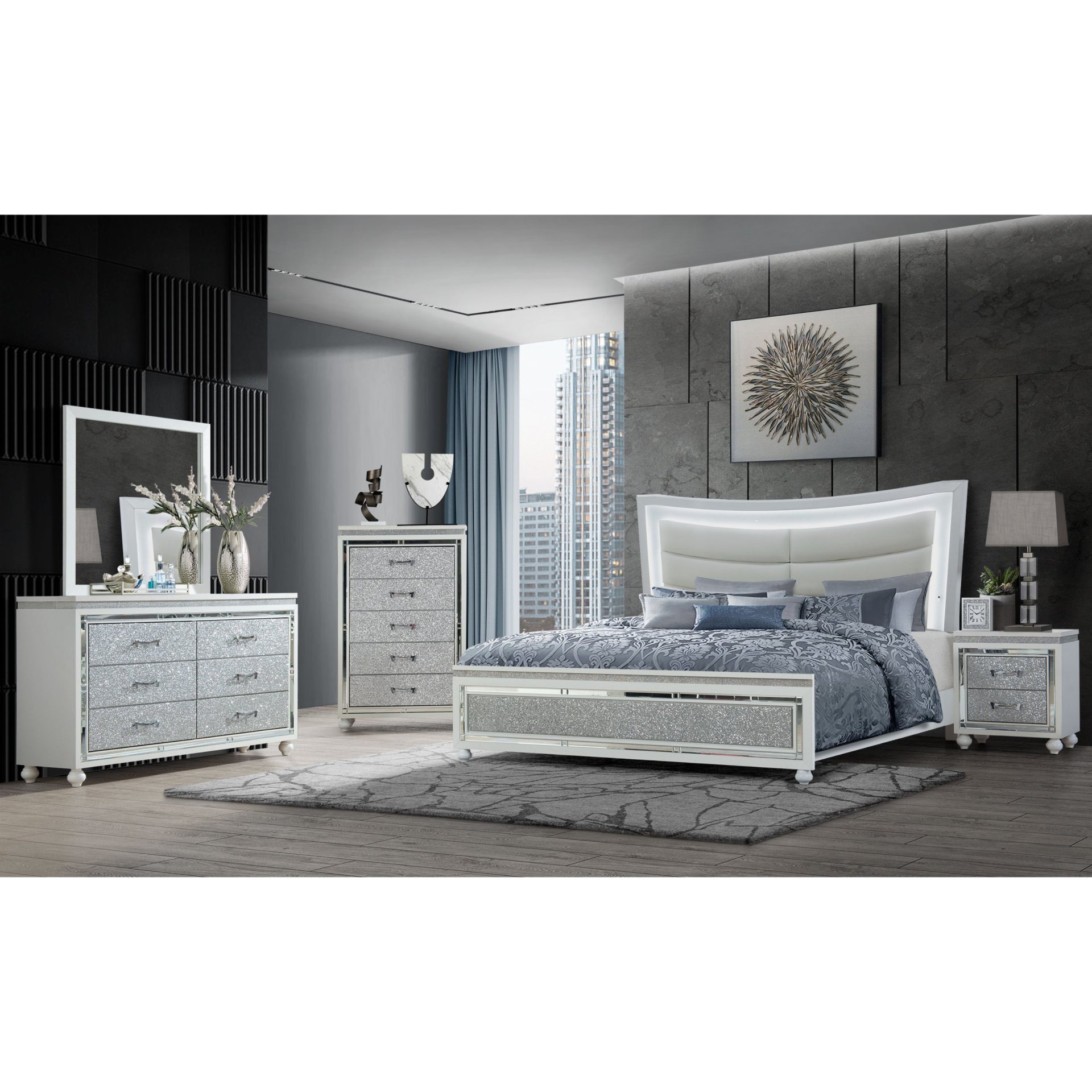 Maloise - 5 Piece Full Bedroom Set - White - Image 2
