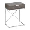 Accent Side Table, Storage Drawer, Contemporary - Taupe - Image 2