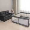 Fabric Baby Playpen, Baby Fence Play Area With Anti Slip Base - Gray - Image 3