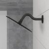 8" Shower Arm With Flange, Adjustable Angles - Matte Black - Image 5