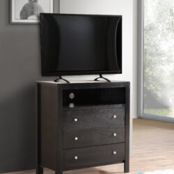 Elegant Transitional Media Chest - Black