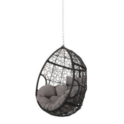 Teardrop Hanging Chair With 8Ft Chain - Gray / Black