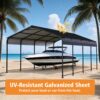Heavy Duty Carport With Galvanized Roof And Enhanced Base - Anthracite - Image 10