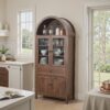 Retro Dome Cabinet With Large Storage Space, High Quality Materials - Walnut / Walnut Brown - Image 4