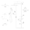 Wall Mounted Square Shower System With Waterfall Tub Spout And Rough In Valve - Matte Black - Image 3