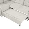 Versatile L Shaped Sofa Bed With Storage, Cup Holders, USB Ports Chenille - Beige - Image 24