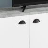 TV Stand, Console, Media Entertainment Center, Storage Cabinet, Contemporary, Elegant Design - White - Image 2